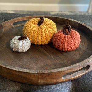 SOLD🎃 Set of 3, handmade by me, crochet pumpkins